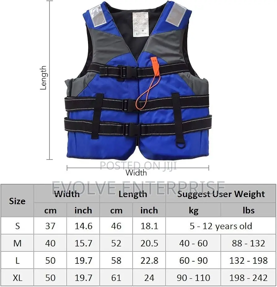 Life Vest With Emergency Whistle Sleeveless Flotation Vest Life Jacket