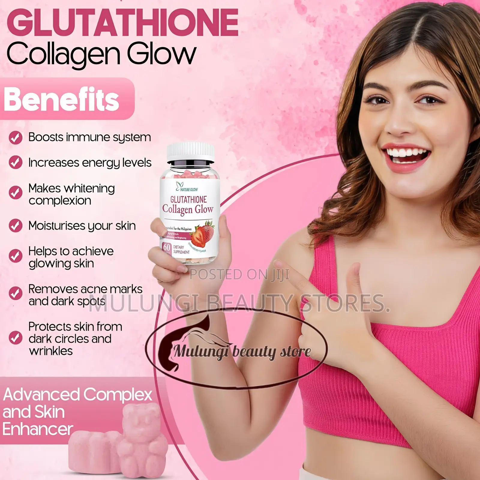 Nature Glow Collagen Glow Strawberry Dietary Supplement