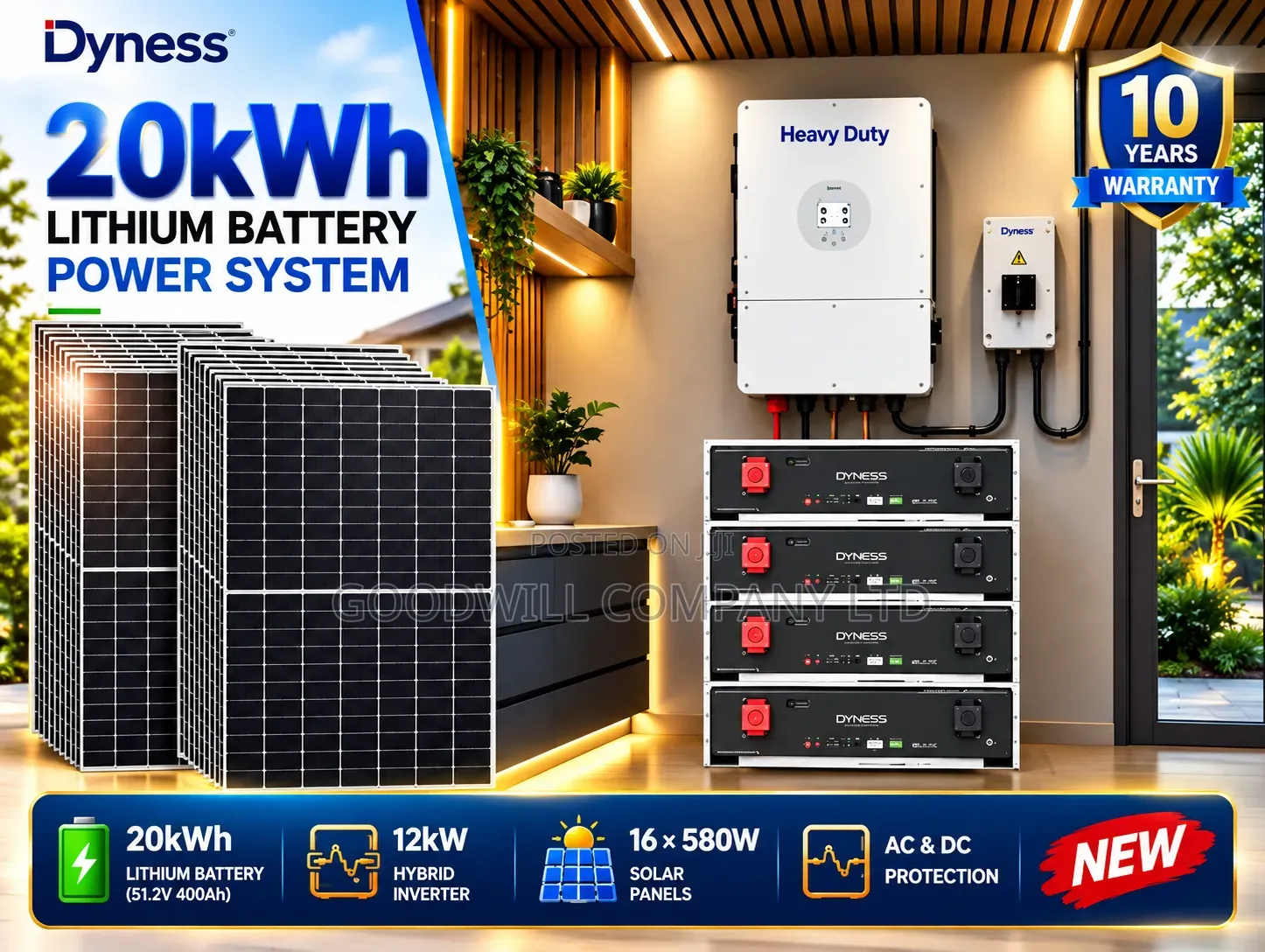 20kwh 48v Dyness Massive Clean Energy Solar System Full Kit