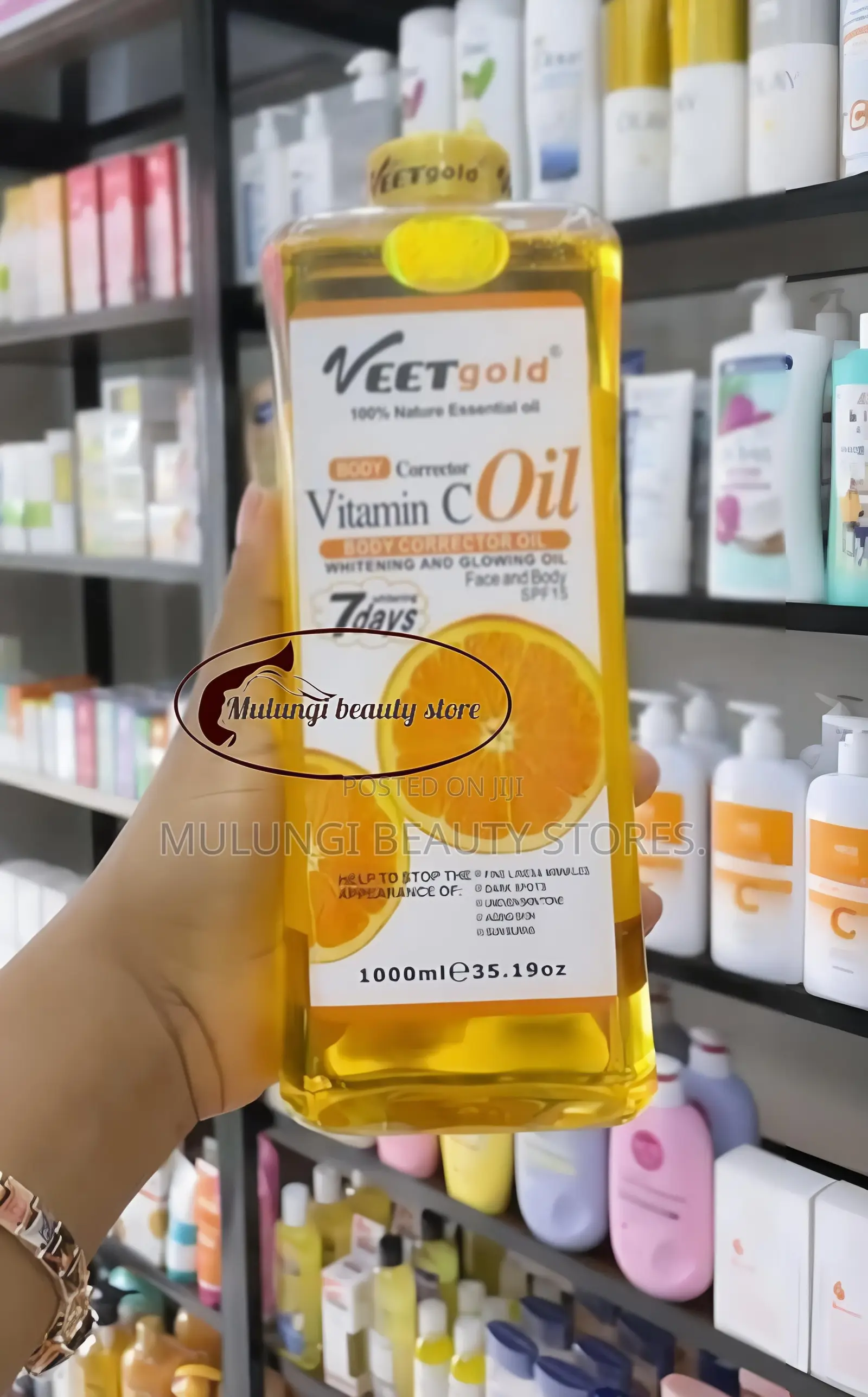 1000ml Bottles of Veet Gold Face and Body Oils
