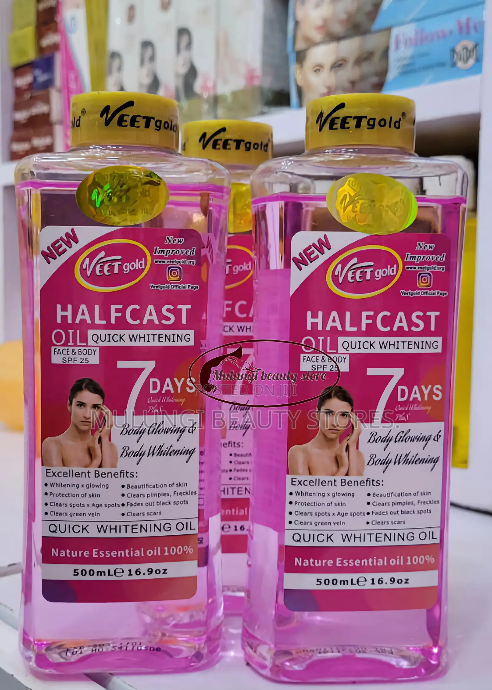 1000ml Bottles of Veet Gold Face and Body Oils