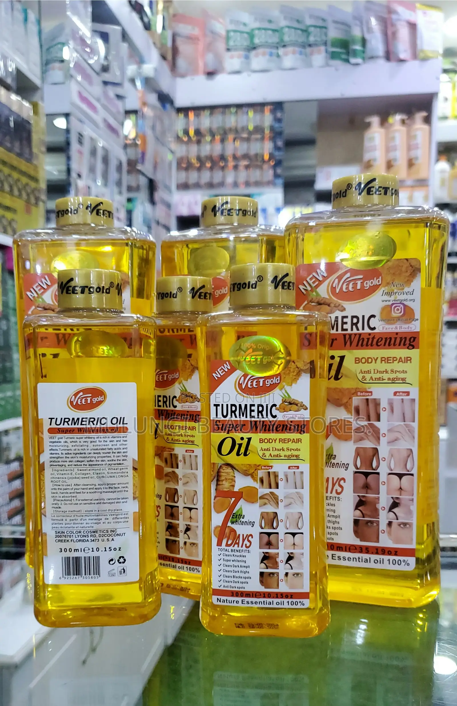 1000ml Bottles of Veet Gold Face and Body Oils