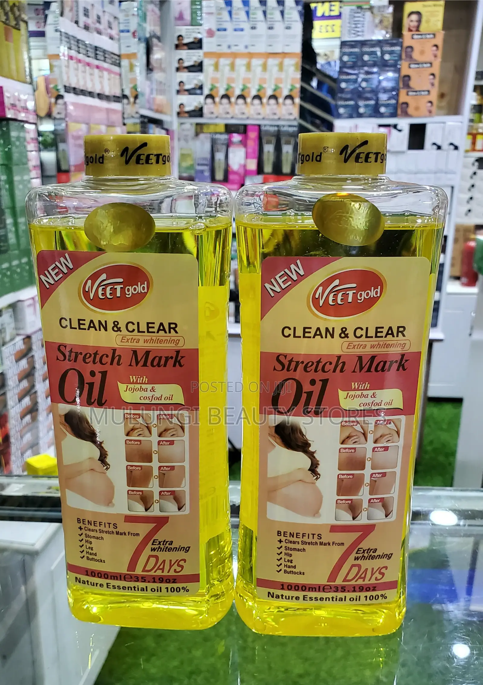 1000ml Bottles of Veet Gold Face and Body Oils