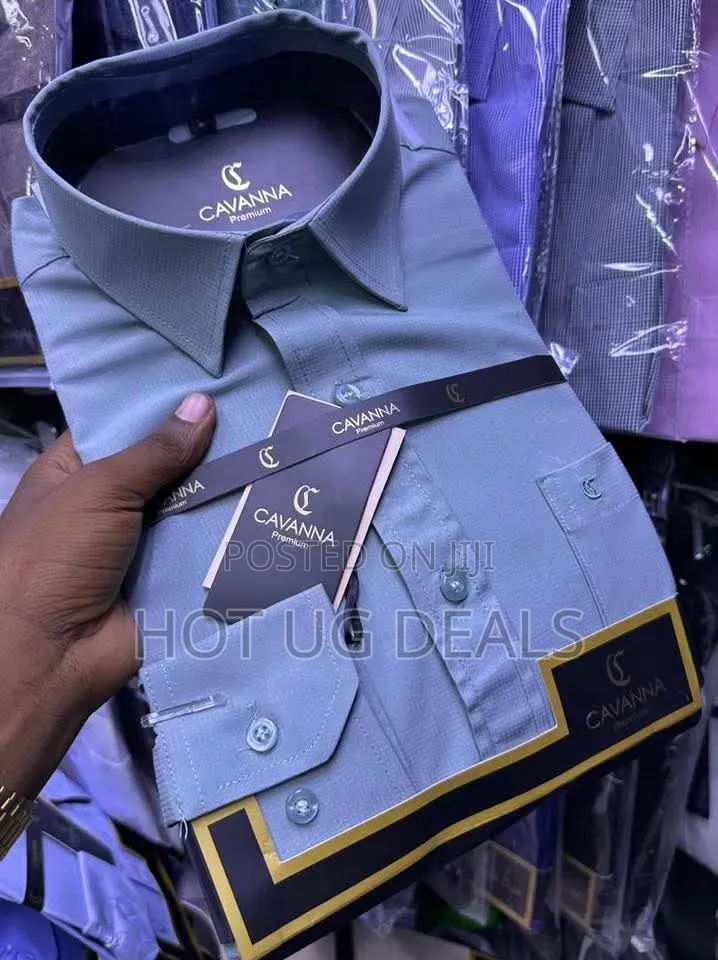Mens Office Long Sleeve Shirts - Blue