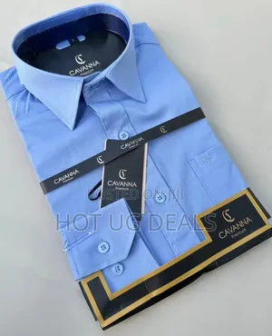 Mens Office Long Sleeve Shirts - Blue