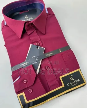 Men's Classic Office Shirts. - Maroon