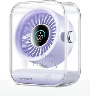 Cross-Border New Transparent 360° Rotating Desktop Fan, USB Recharge