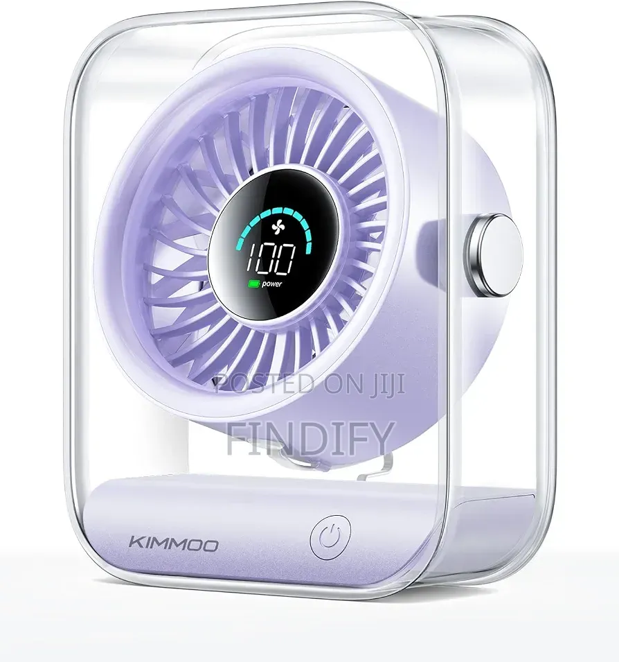 Cross-Border New Transparent 360° Rotating Desktop Fan, USB Recharge