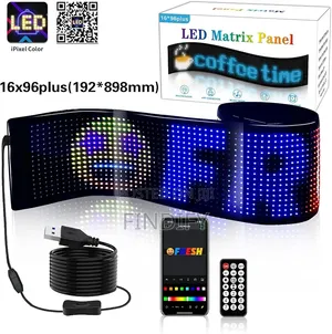 LED Flexible Programmable LED Display 89 X 19 Cm USB Bluetooth App