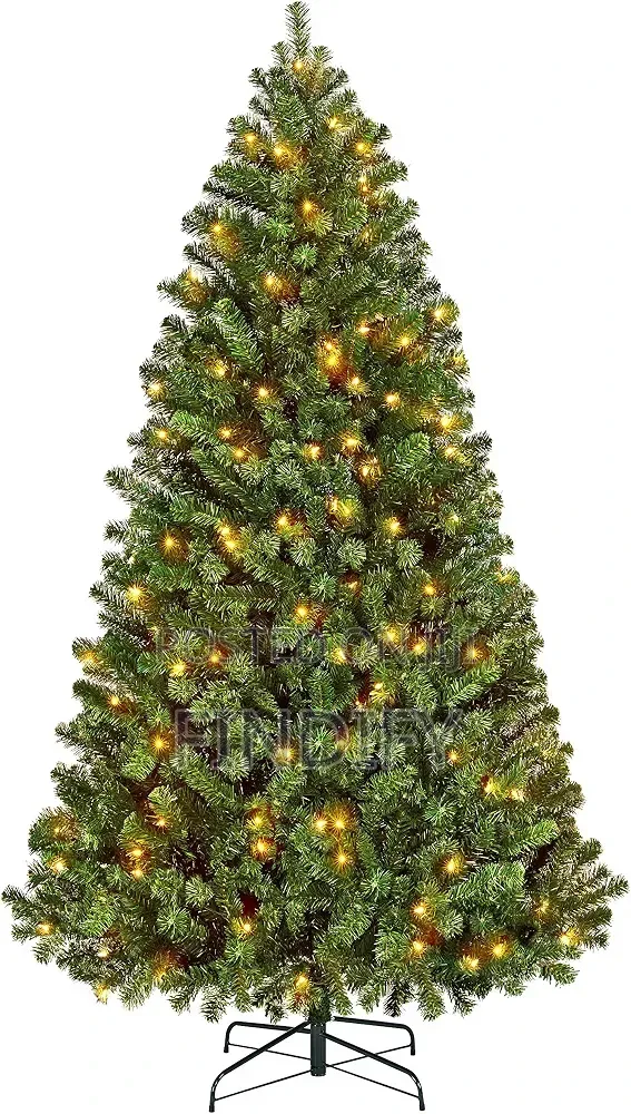 6ft Pre-Lit Christmas Tree With 300 Warm White Auto Lighting Green
