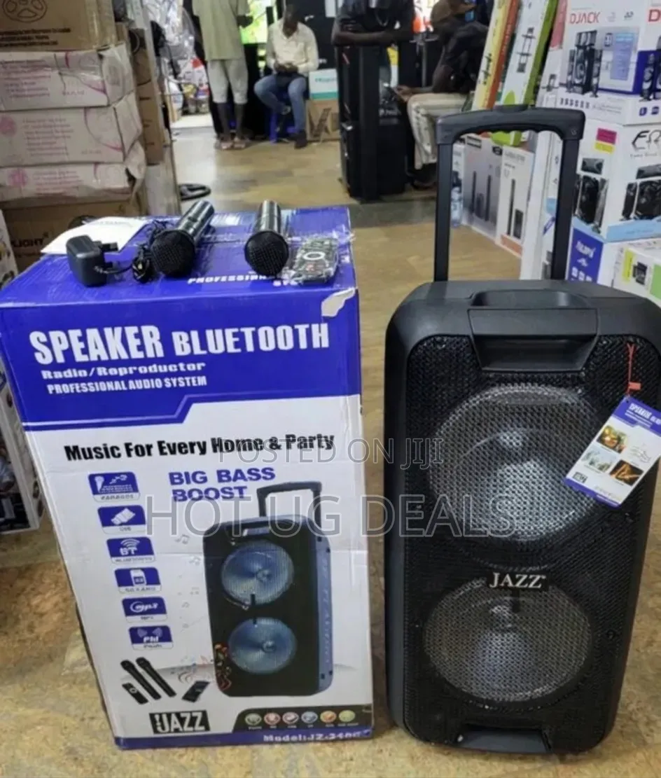 Jazz JZ-2100 Bluetooth Party Speaker System With 2 Wireless Microphone