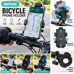 Bicycle Phone Holder – 360° Rotating Handlebar Mount