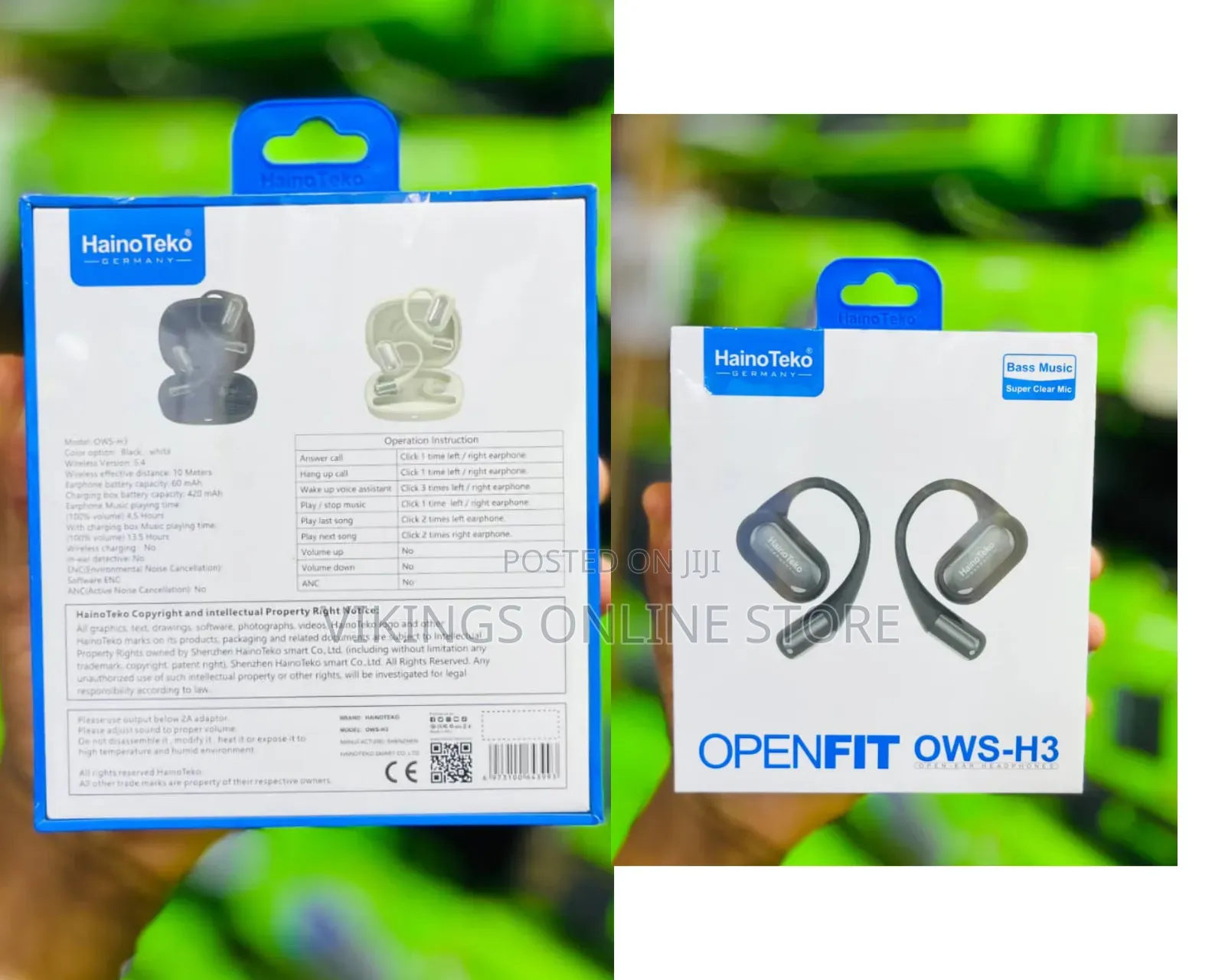 HainoTeko OpenFit OWS-H3 Open-Ear Wireless Headphones