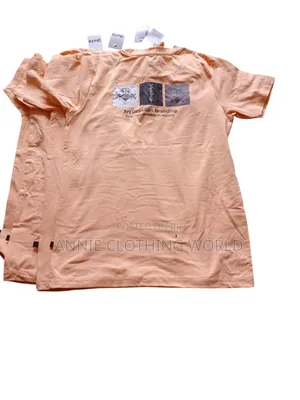 Peach Orange Art Print Cotton Casual 2 to 6 Years