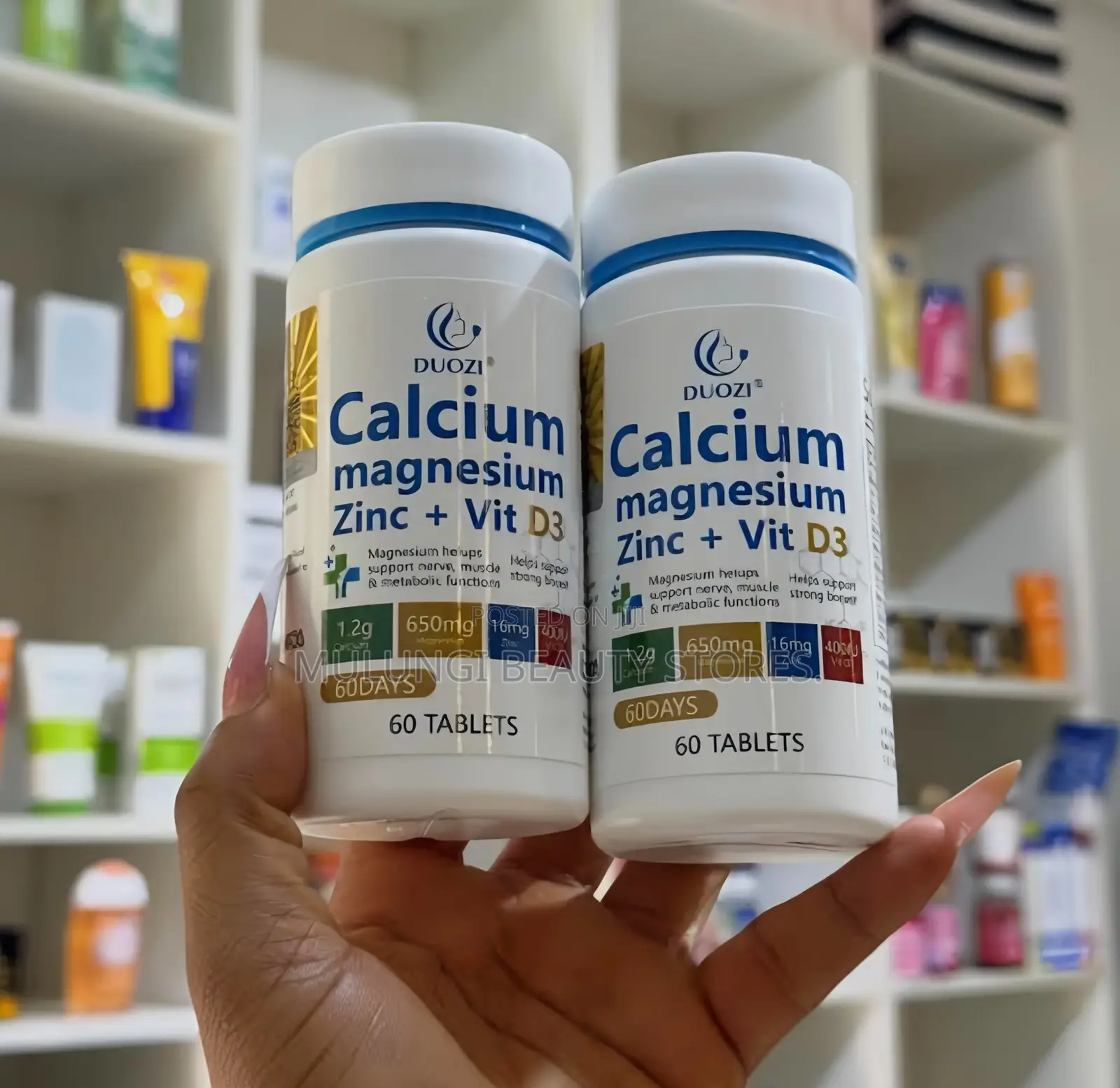 DUOZI Calcium Magnesium Zin + Vit D3 Bones & Joints Dietary Supplement