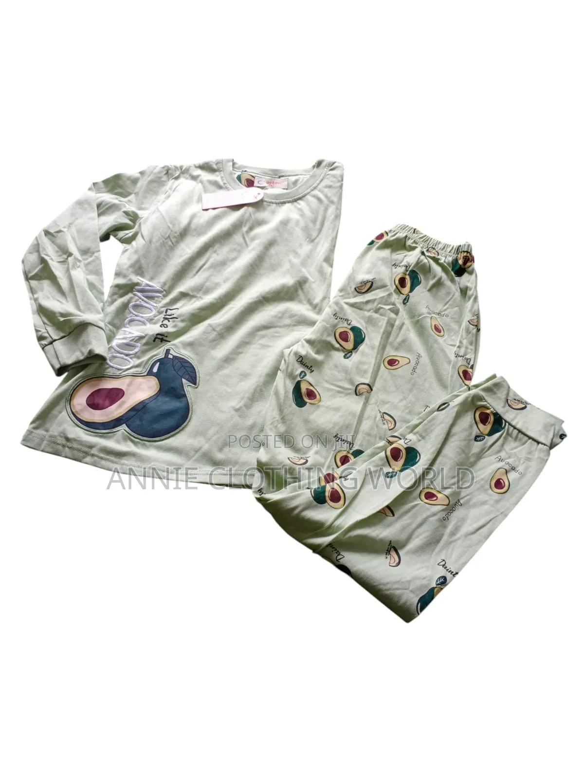 Avocado Fruit Light Green Long Sleeve Girls