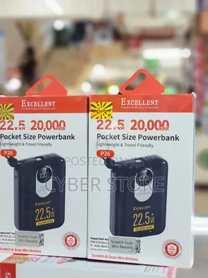 Power Bank, a 20,000mAh Portable Charger With 22.5W Fast Charging