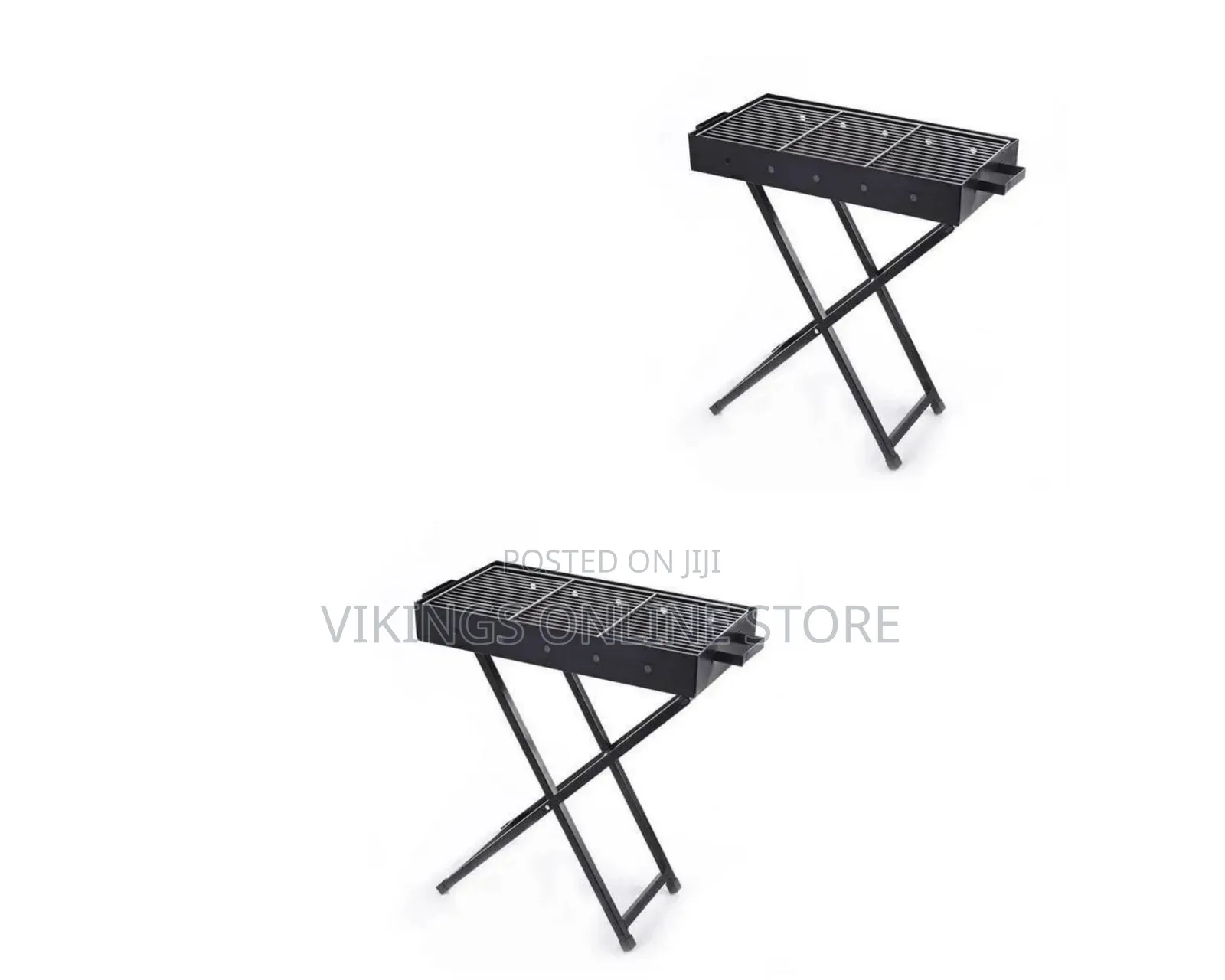 A Portable Folding Charcoal BBQ Grill With a Black Rectangular