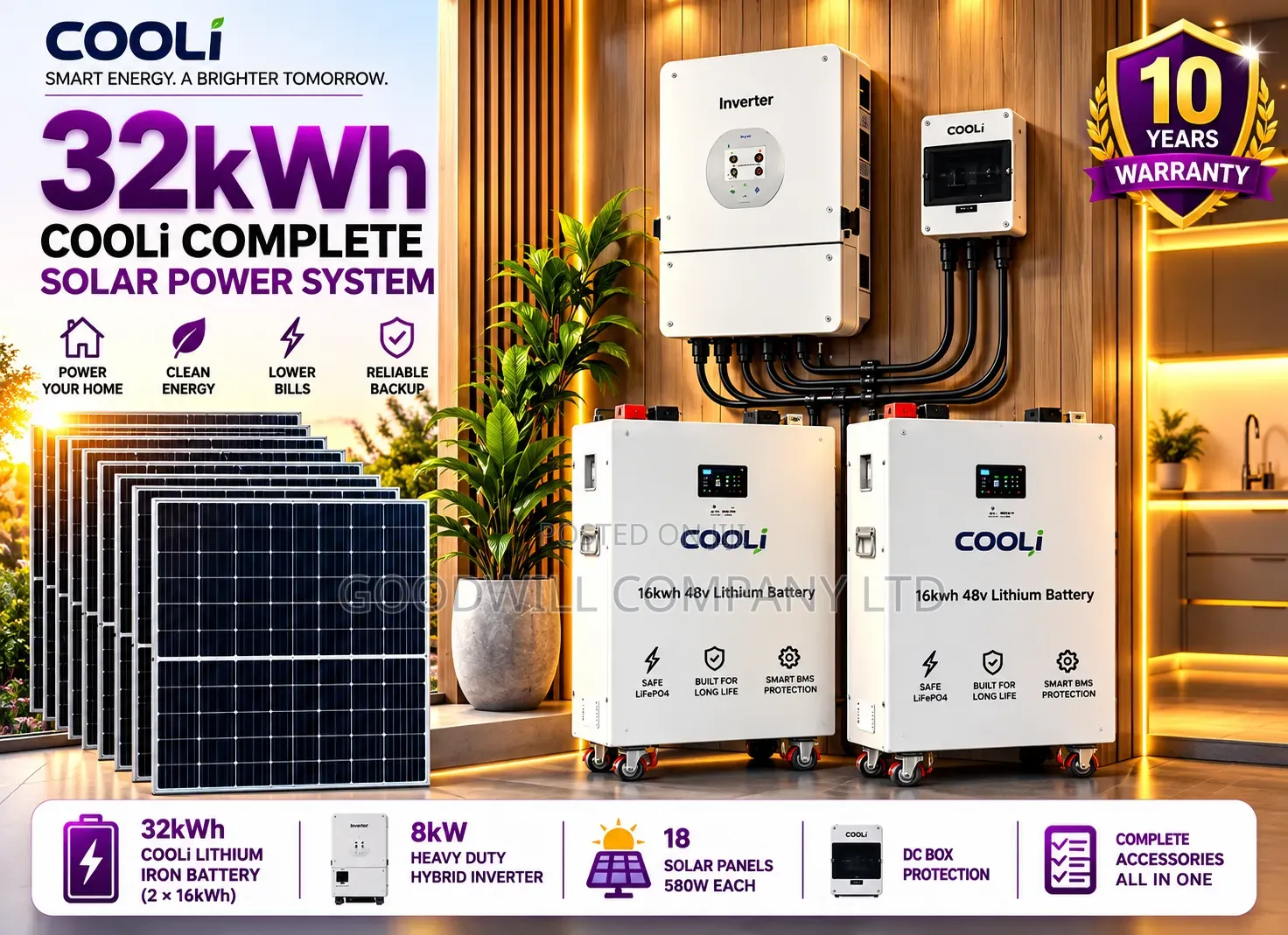 32kwh 48v Cooli Massive Clean Energy Solar System Kit