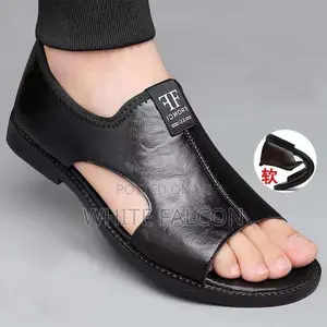 Fronci Casual Sandals-Rubber Sole, Non-Slip-Black