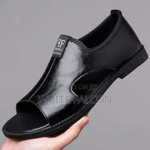 Fronci Casual Sandals-Rubber Sole, Non-Slip-Black