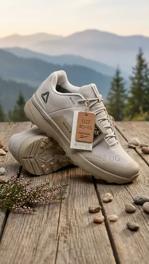 Beige Reebok Gore-Tex Men's Outdoor Hiking and Trail-Running Sneakers
