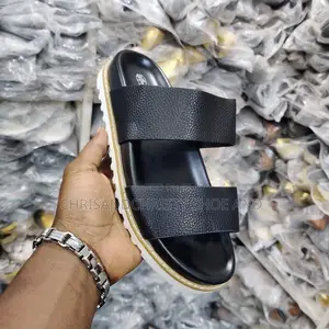 Mens Double Strap Slides Black ,Brown and White