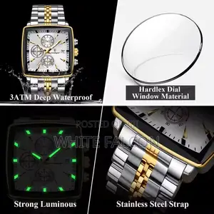 Poedagar 866 Chronograph Watch Stainless Steel, Luminous-Black