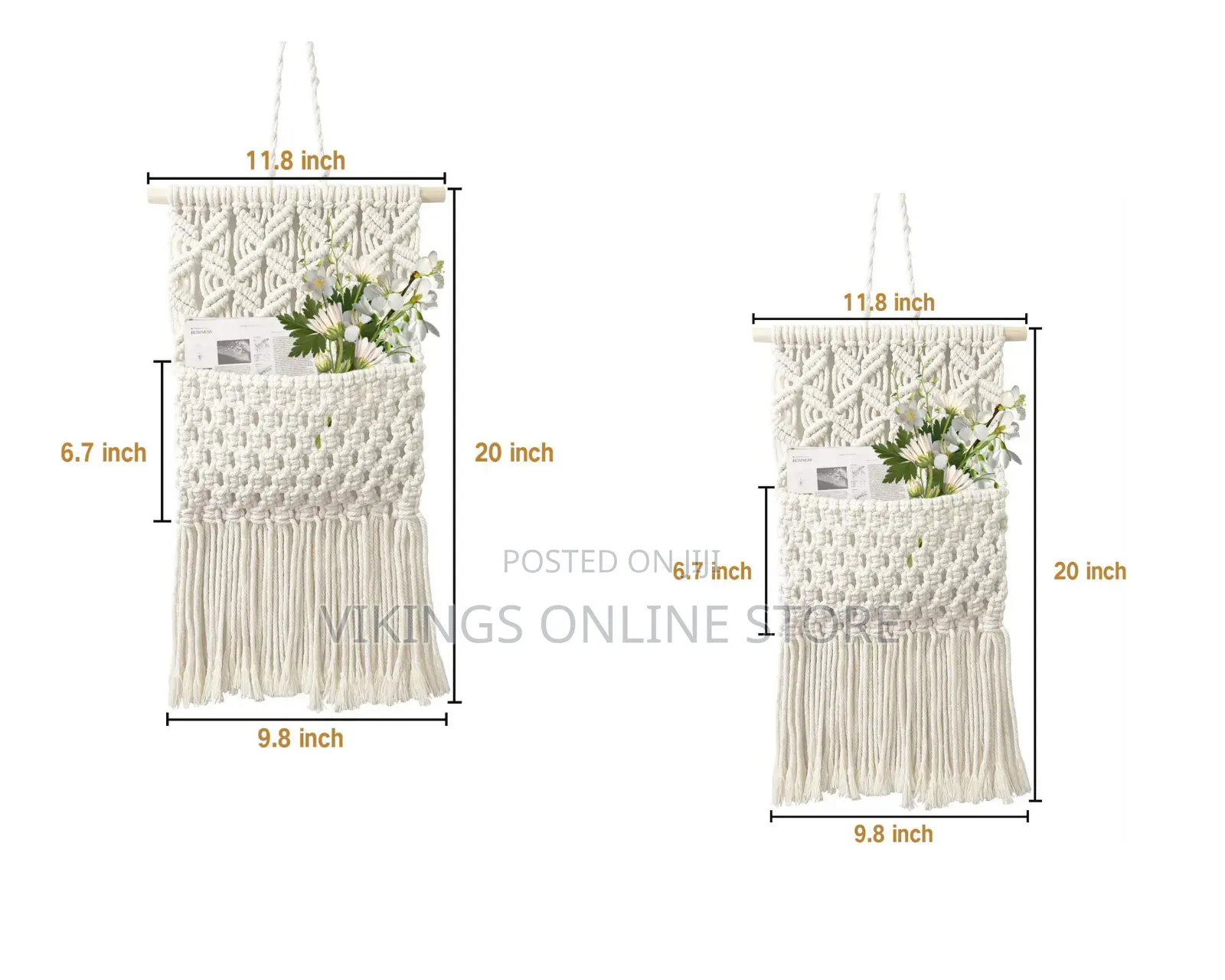 Bohemian-Style Macramé Wall-Hanging Organizer