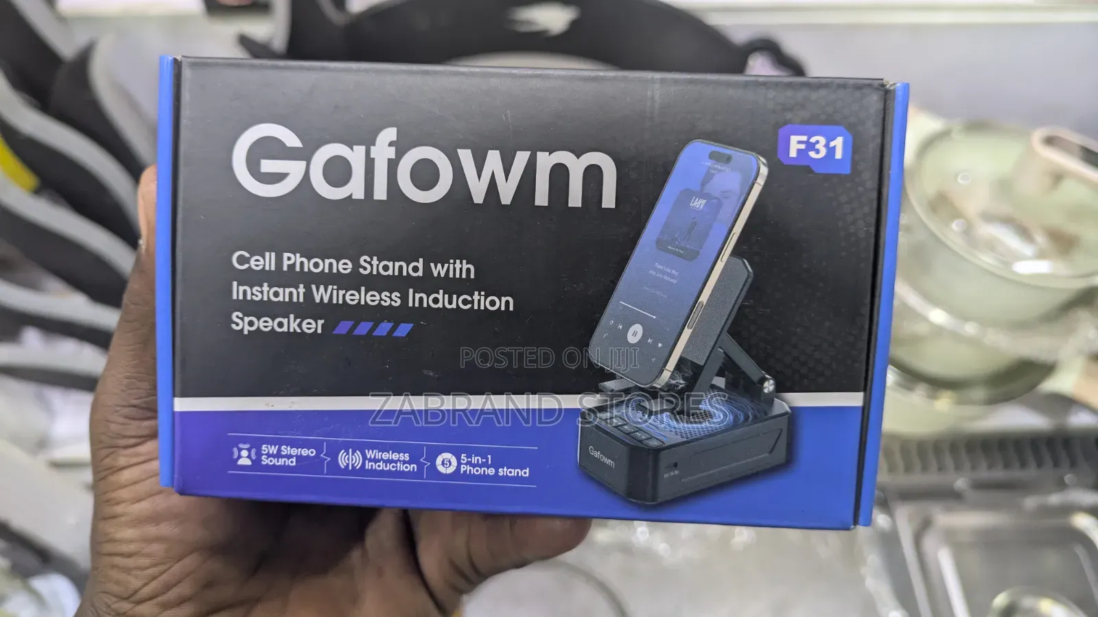 Gafowm F31 Cell Phone Stand With Instant Wireless Induction Speaker,