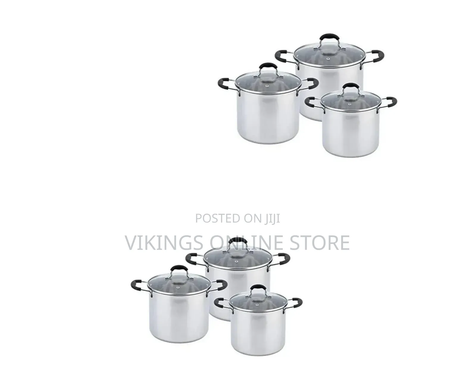 3-Piece Stainless Steel Stockpot and Casserole Cookware Set