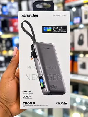 Green Lion Tron X 20000mAh Power Bank With 165W Power Delivery