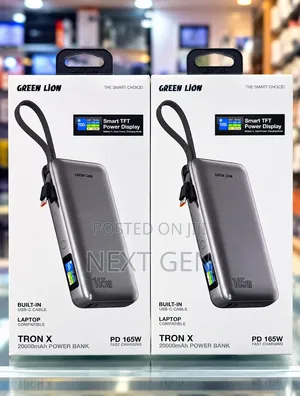 Green Lion Tron X 20000mAh Power Bank With 165W Power Delivery