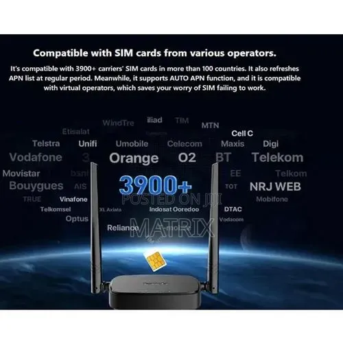 Tenda N300 Wi-Fi 4G LTE Router, LTE and High-Speed With Sim Slot