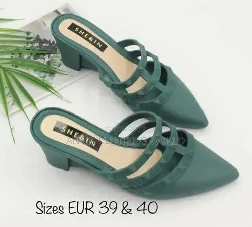 Green SHEIN Ladies Mules Pointed Low Heel EUR 39 -50 Office