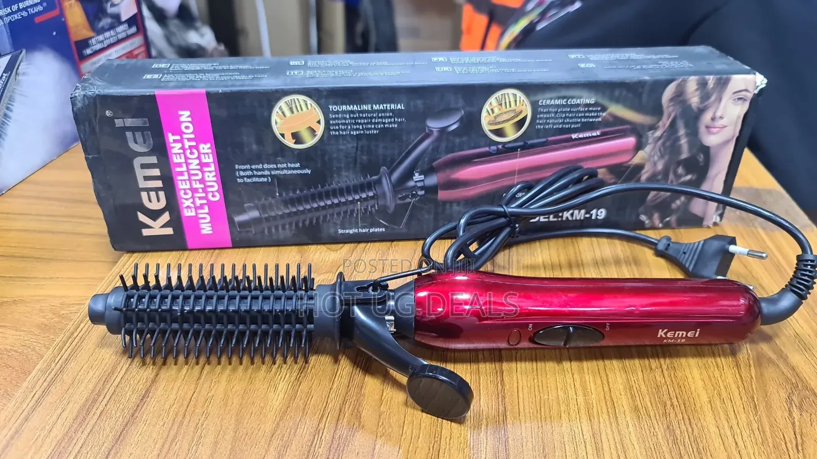 Kemei KM-19 2-in-1 Multi-Function Hair Curler and Straightener