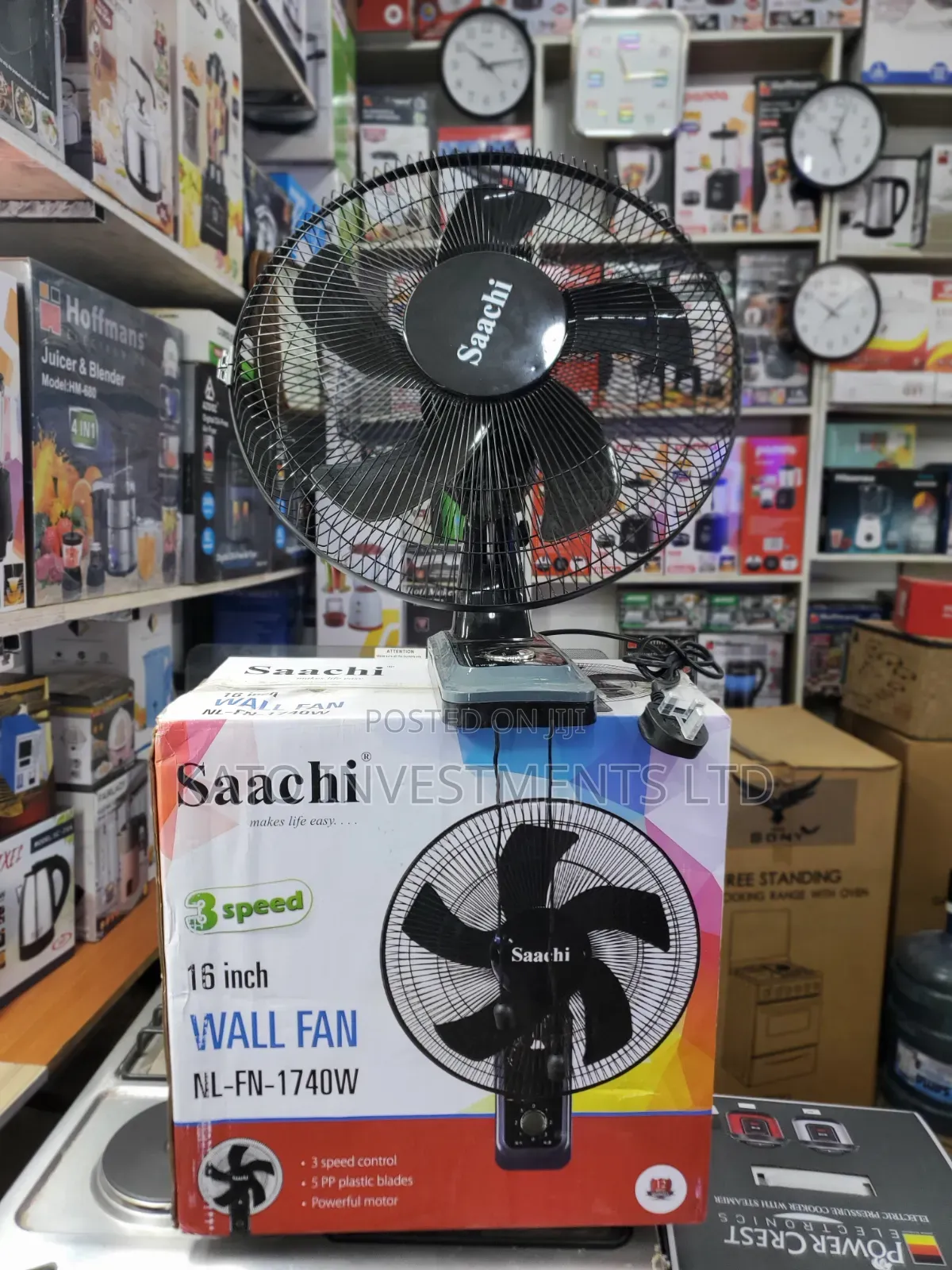 Original Silent Saachi Wall Fan - Swing Mode