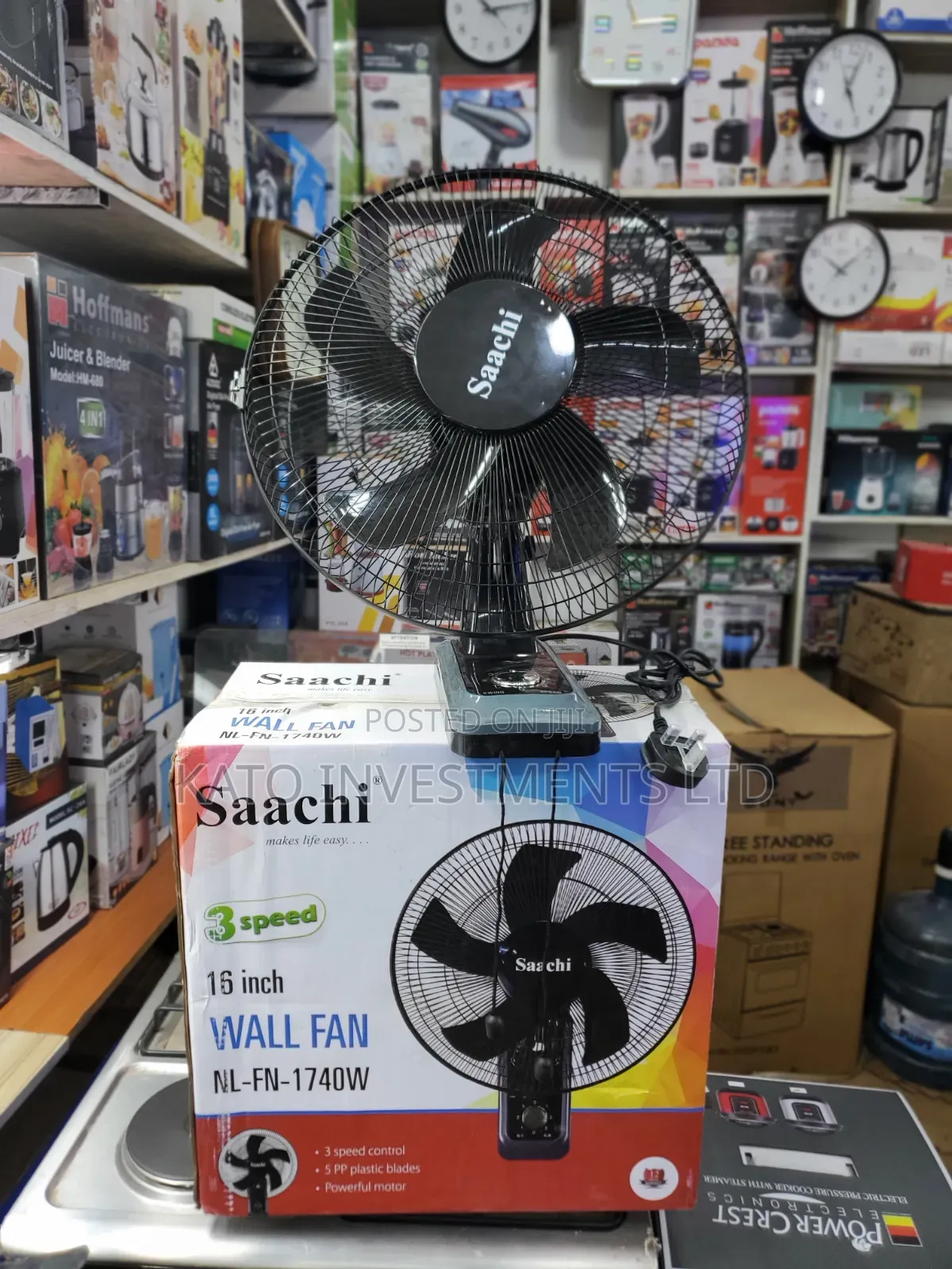 Original Silent Saachi Wall Fan - Swing Mode