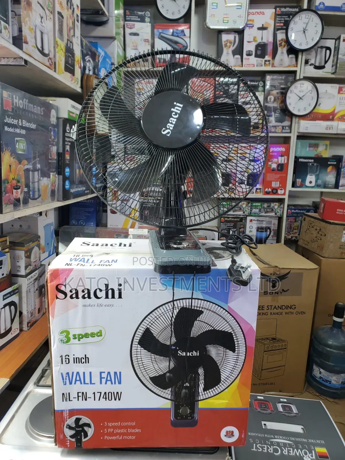 Original Silent Saachi Wall Fan - Swing Mode