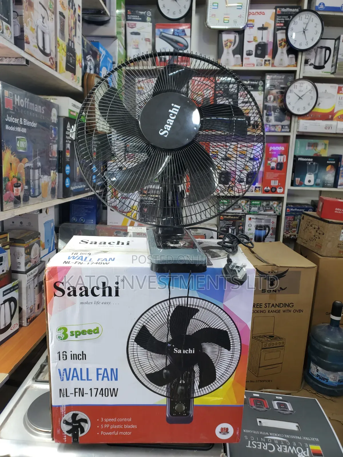 Original Silent Saachi Wall Fan - Swing Mode