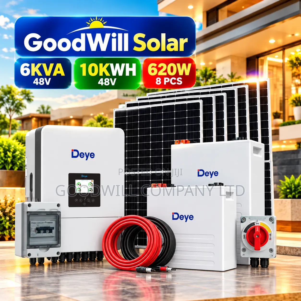 10kwh 48v Deye Massive Clean Energy Hybrid/Lithium Solar System