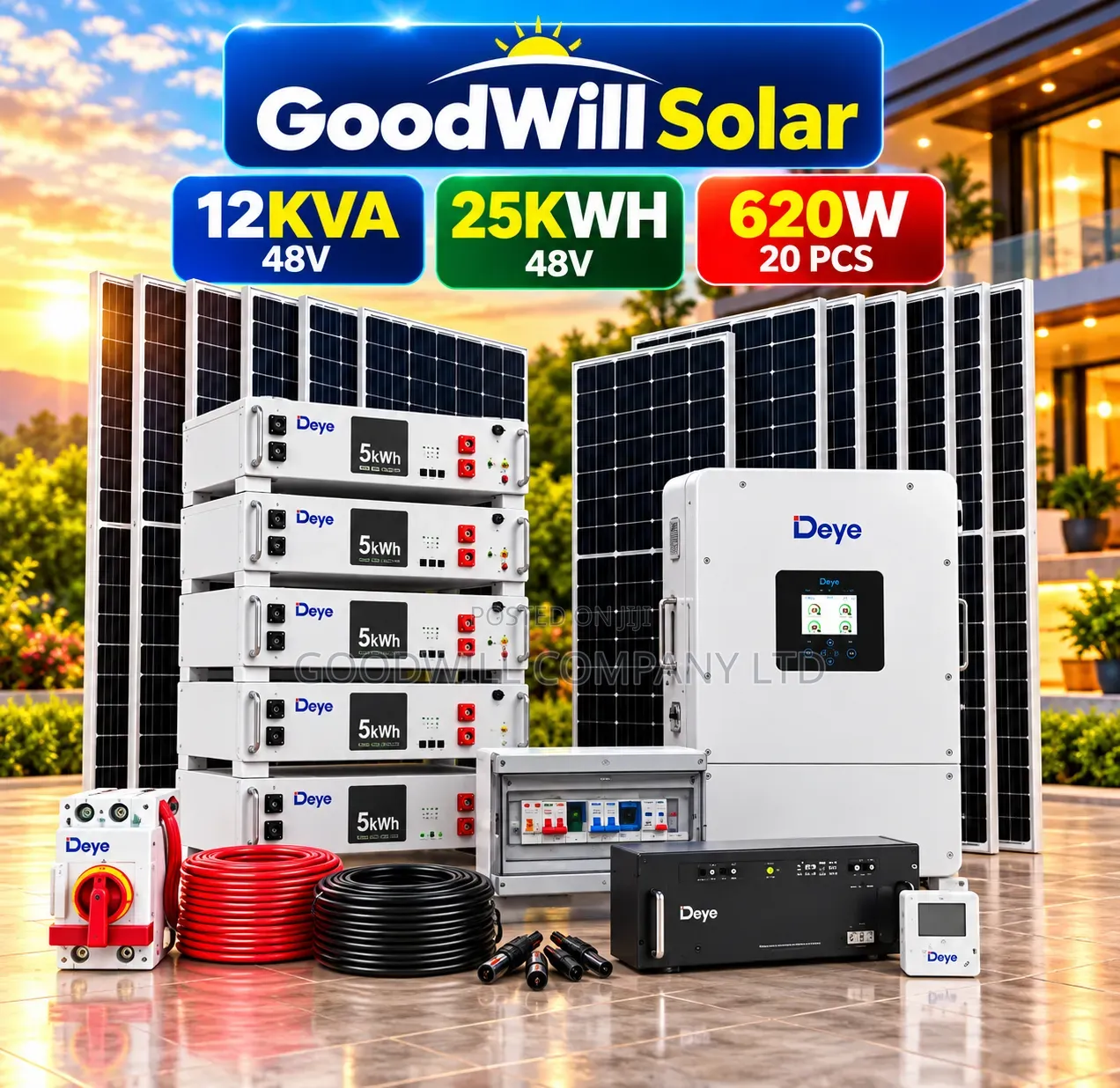 25kwh 48v Massive Clean Energy Hybrid/Lithium Solar System Full Kit