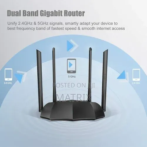 Tenda AC1200 Dual Band Gigabit Smart WiFi Router Gaming UHD Streaming
