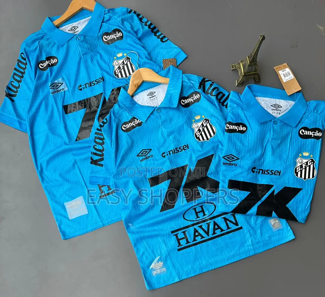 Sky-Blue Santos FC 2025/2026 Third/Away Player-Version Soccer Jersey
