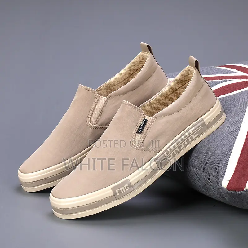 Shanbu Canvas Sneakers With Rubber Sole-Khaki