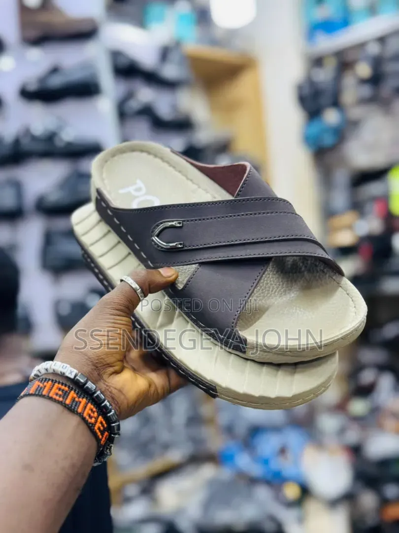 Polex Cross-Strap Leather Sandals