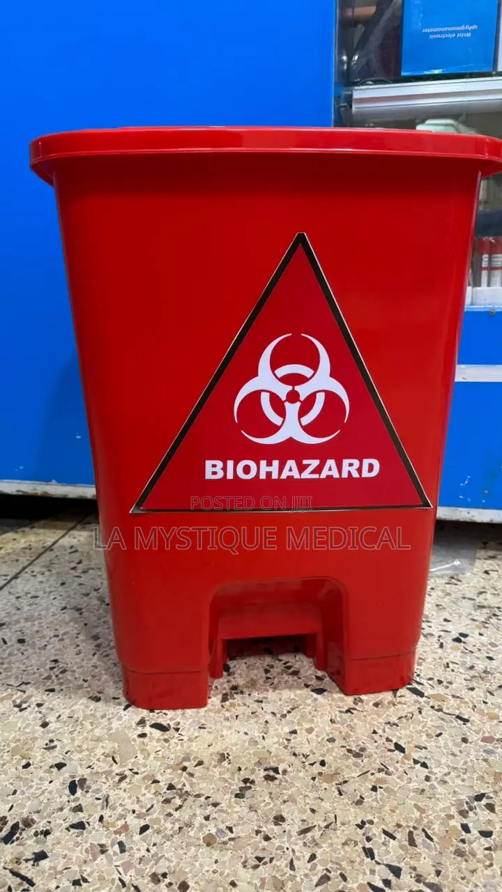 Red 30 Liter Medical Waste Bin