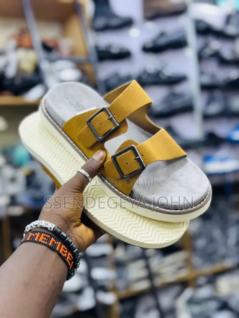 Men's Dual-Buckle Platform Slide Sandals
