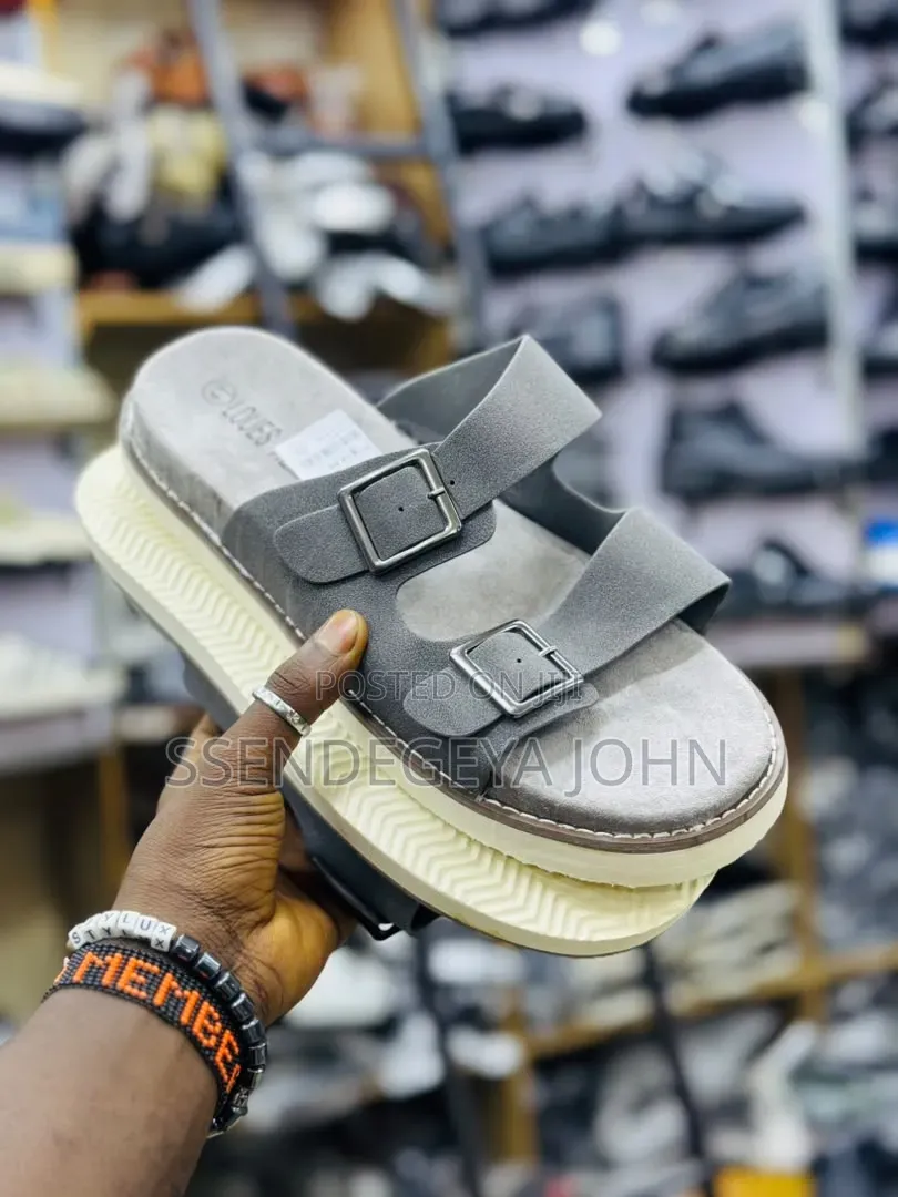 Men's Dual-Buckle Platform Slide Sandals