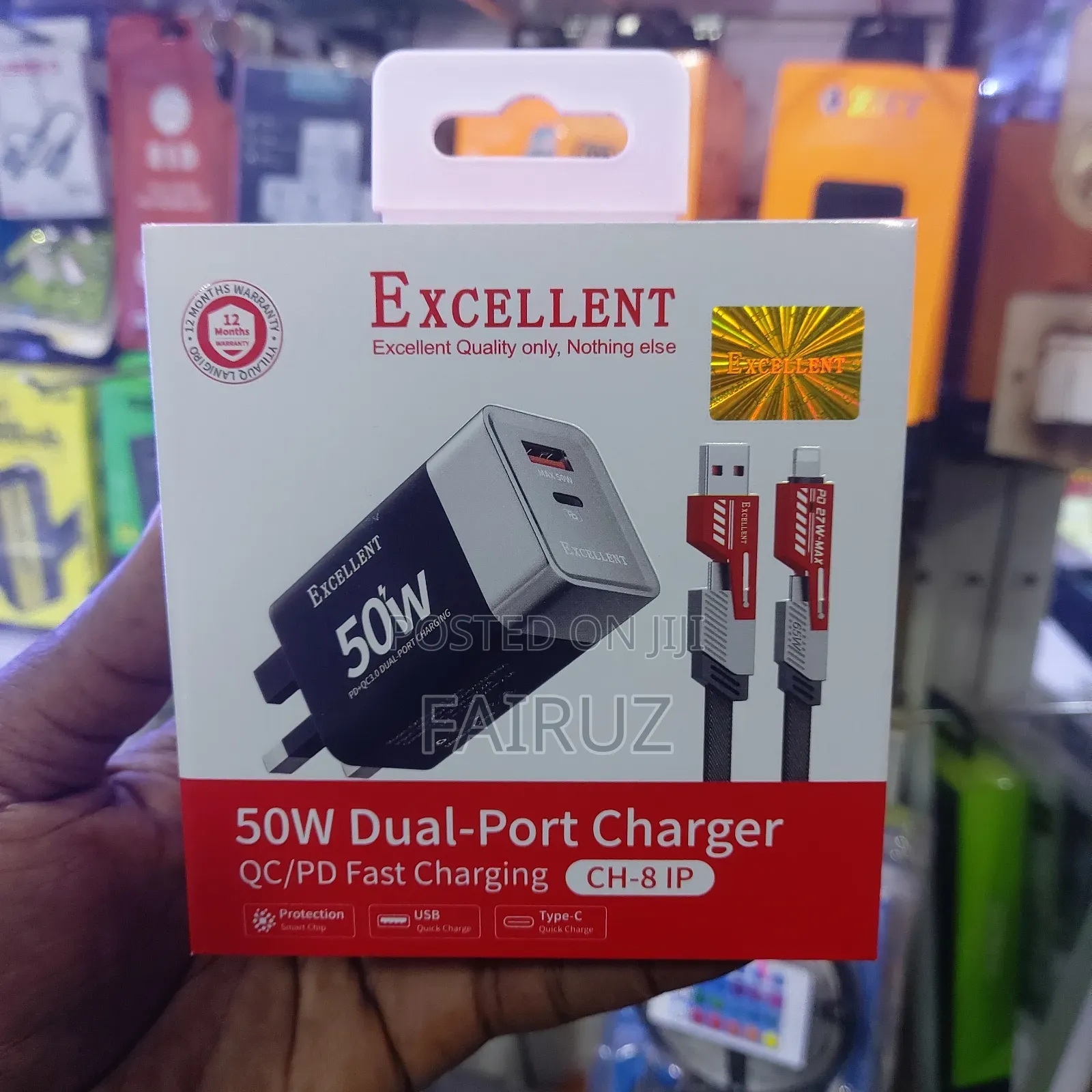 50W Dual Port Charger QC/PD Fast Charging